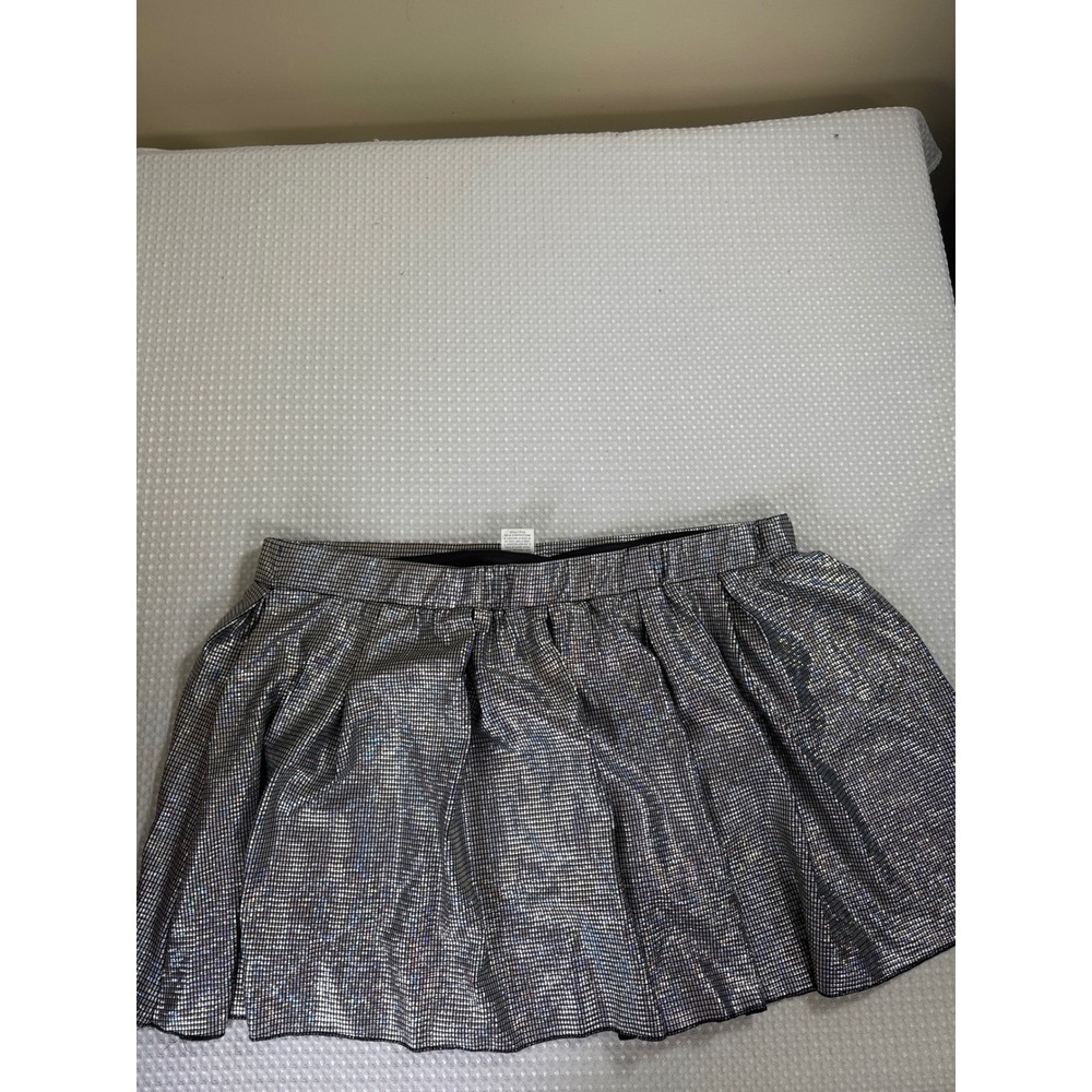 SHEIN Skirt Womens 4XL Curve Mini Silver Holographic Metallic EUC